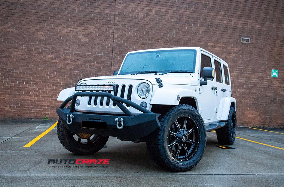 JEEP WRANGLER MO970 SATIN BLACK MILLED ACCENTS